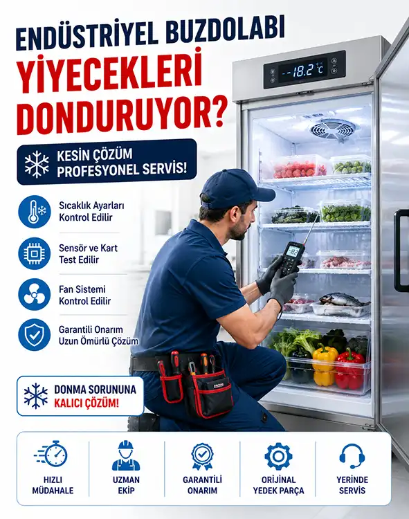Endüstriyel Buzdolabı Yiyecekleri Donduruyor